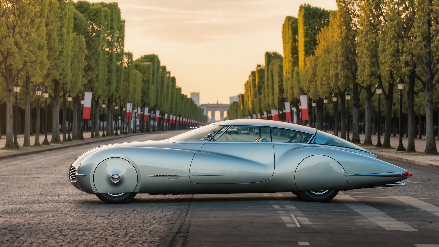 Elegante klassische Citroën DS Limousine mit futuristischer Karosserie