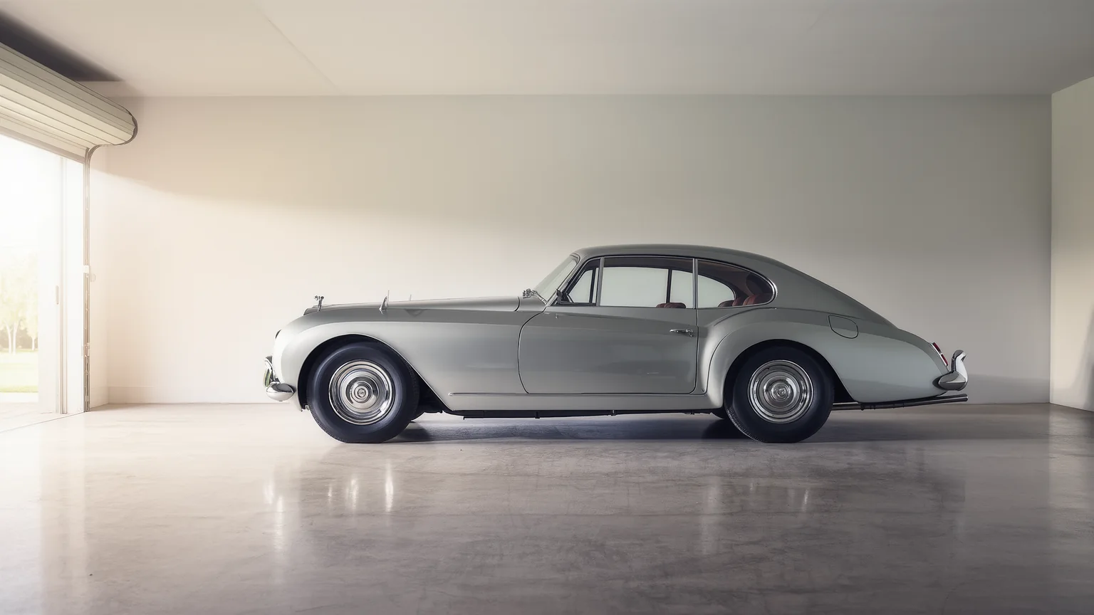 Klassisches Automobil sicher in einer Garage abgestellt